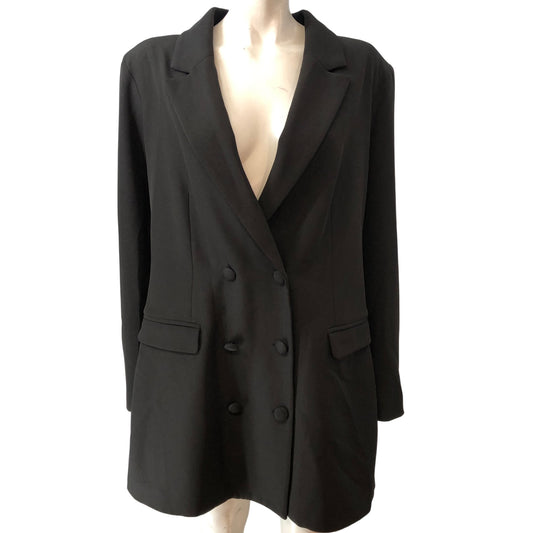 River Island Black Occasion Jacket UK12 Women's Stylish Double Breasted Design
