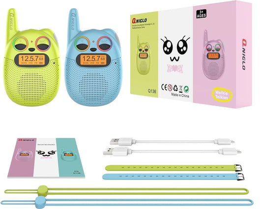 Q.NIGLO Q136 PMR446 Walkie Talkies for Kids 3 Plus Years Yellow Blue Toy