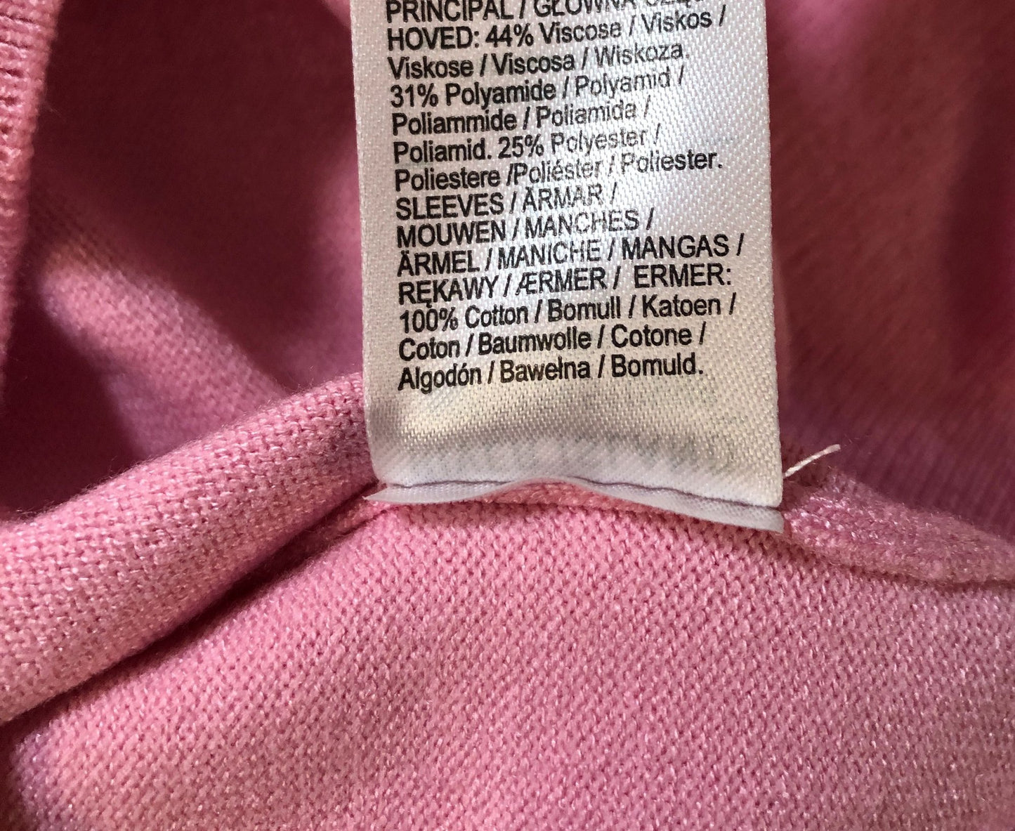 River Island UK8 Women's Pink Sweater Top With White Long Sleeves And Buttons