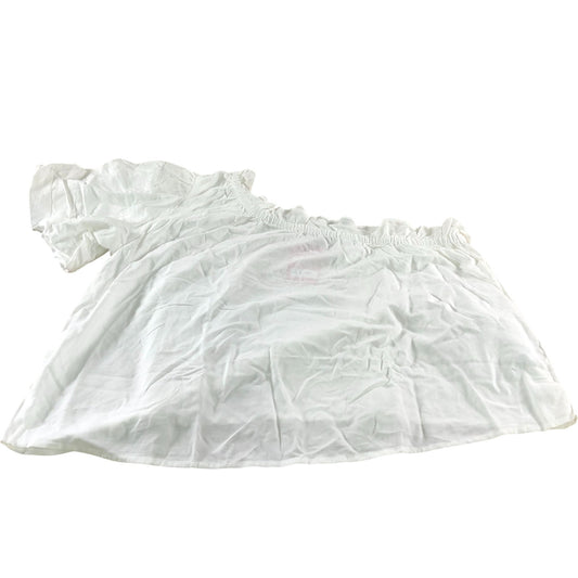 River Island UK20 Women's White Top Short Sleeve One Shoulder Style