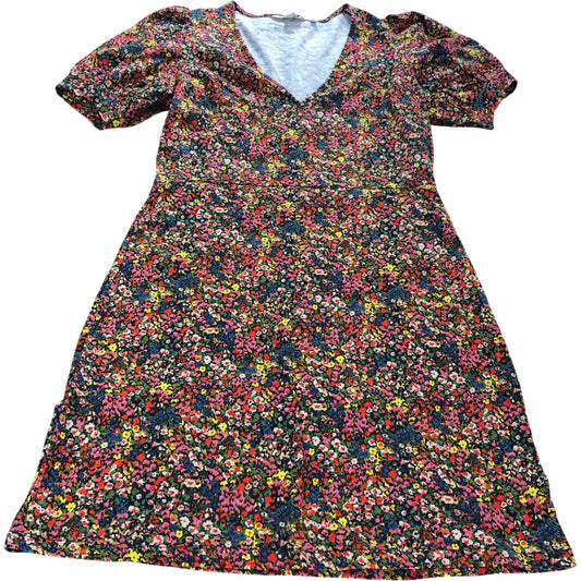Boden V Neck Floral Mini Jersey Dress - Size 12L