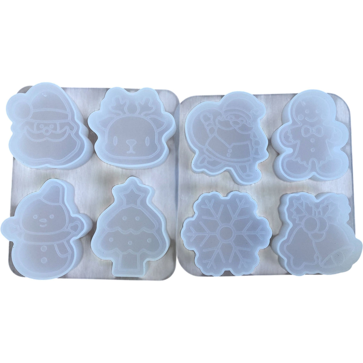 Christmas Silicone Moulds Set 2 Pack Snowman Gingerbread Cookie Designs