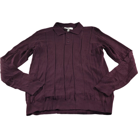 River Island Red Muscle Fit Ribbed Polo Shirt - Size XL