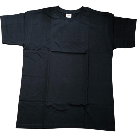 Fruit Of The Loom Super Premium T Shirt M Men's Black Cotton Basic Tee