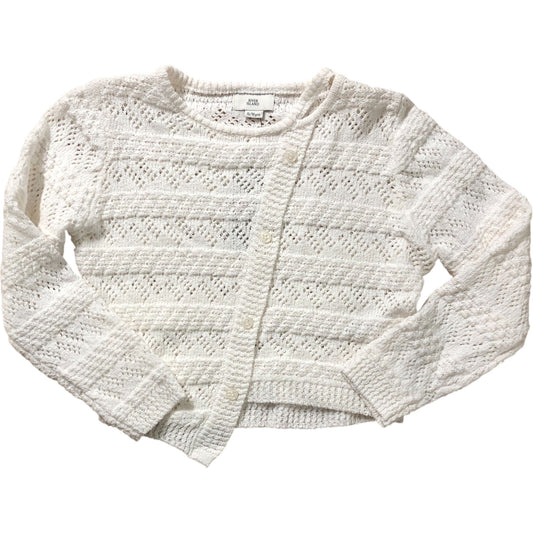 River Island Girls Cardigan 5-6 Years White Knitted Long Sleeve Lightweight
