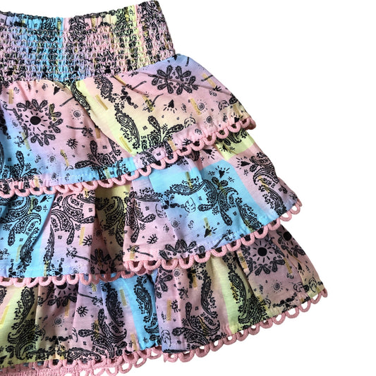River Island Girls Multi Coloured Frill Skirt Age 2-3 Years Floral Print