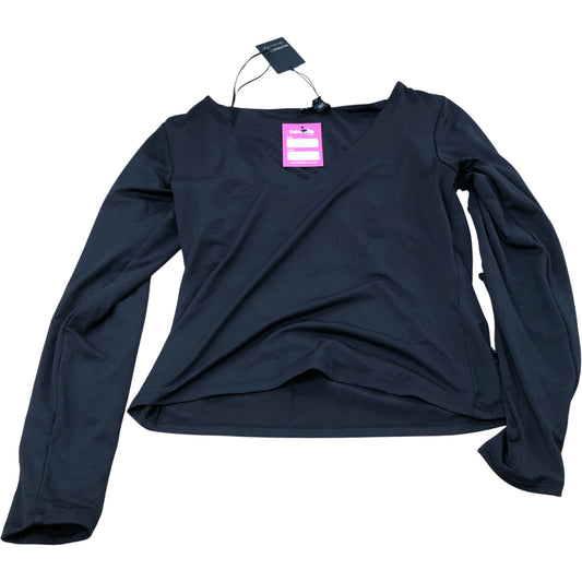 River Island Long Sleeve V Neck Top Size 12 Women's Black Soft Material