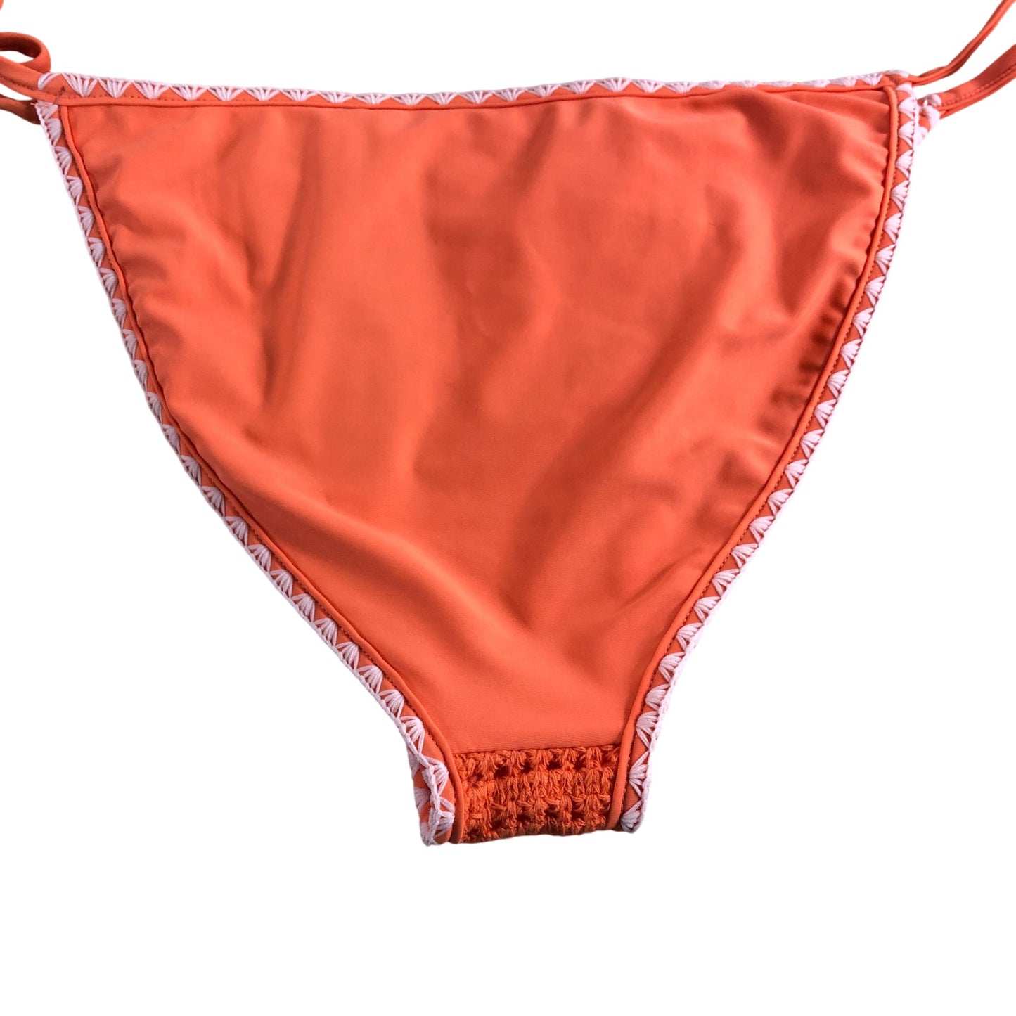 River Island Crochet Bikini Bottom UK16 Women's Orange Tie Side Swimwear