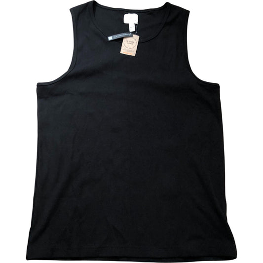 River Island XL Tank Top Men's Black Ribbed Cotton Sleeveless Casual Wear