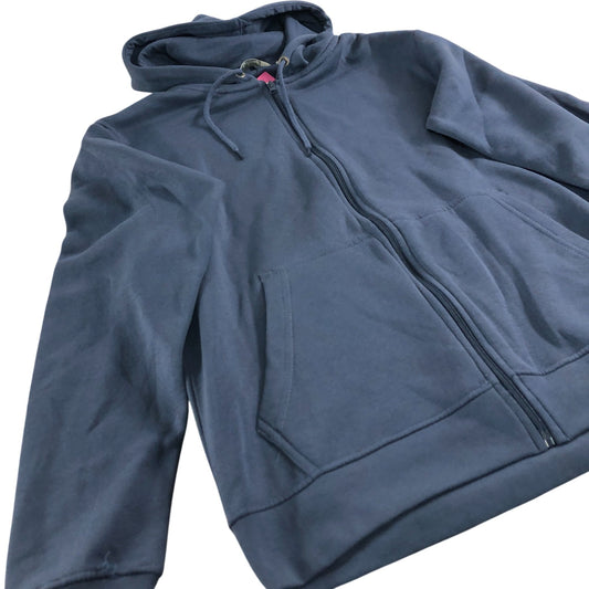 Onfire Medium Hoodie Men's Zip-Up Style Blue Cotton Blend Comfortable Medium
