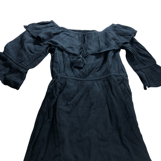 River Island Black Bardot Maxi Dress - Size 8