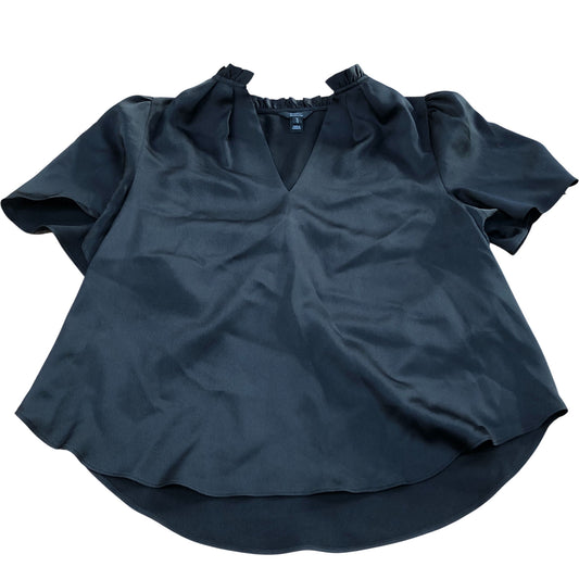 River Island Women's Black V Neck Short Sleeve Blouse Size 8 Soft Fabric Top