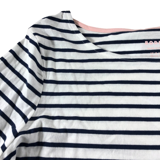 White/Navy Stripe Long Sleeve T-Shirt - Size 16