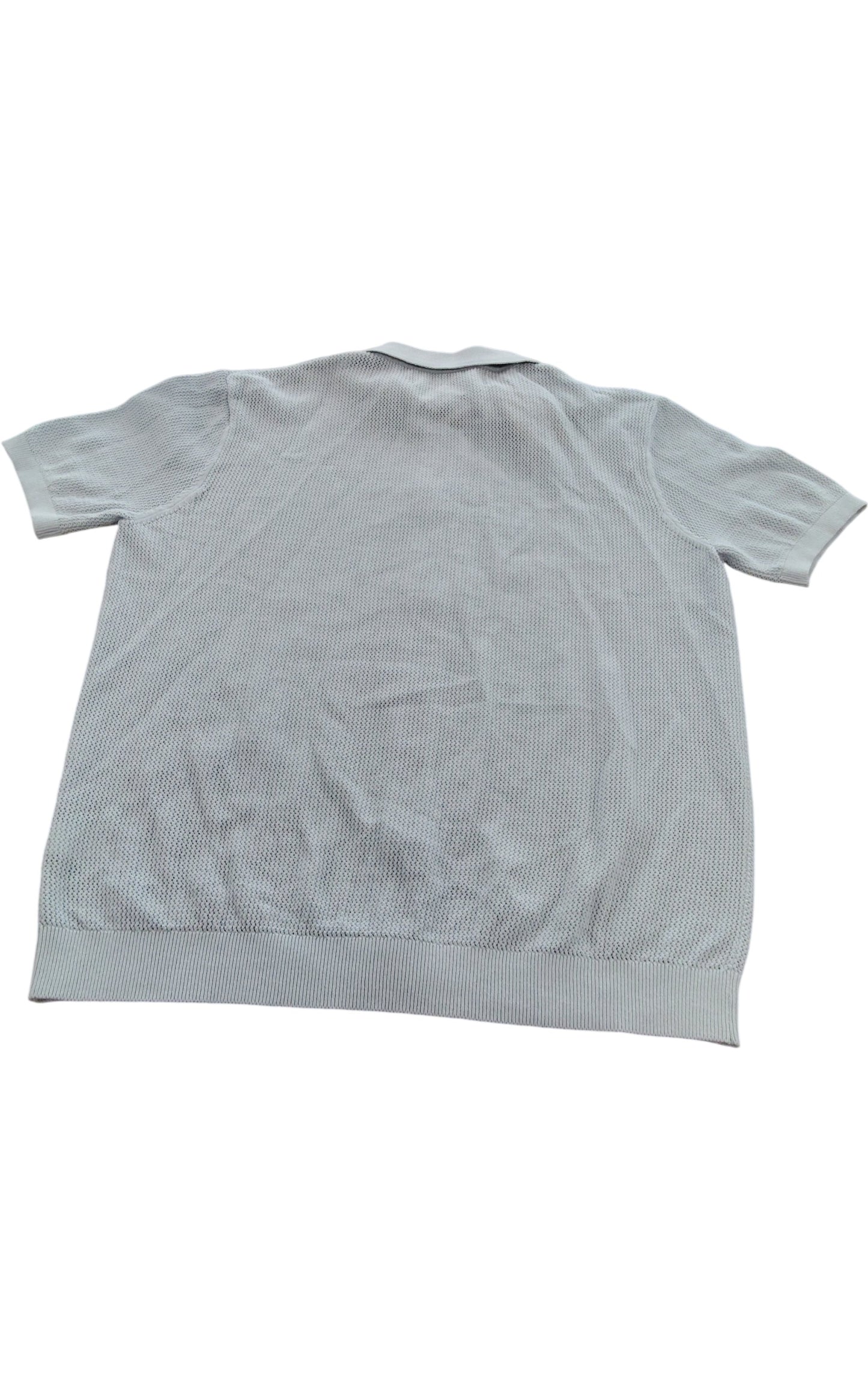 River Island Short Sleeve Cardigan UK Medium Light Grey Floral Knit