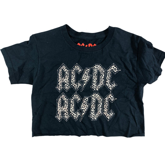 ACDC Black Leopard Print Graphic T-Shirt Size 5-6 Years Girls New With Tags