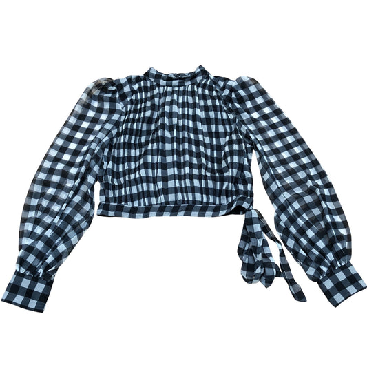 River Island Black & Grey Gingham Crop Top
