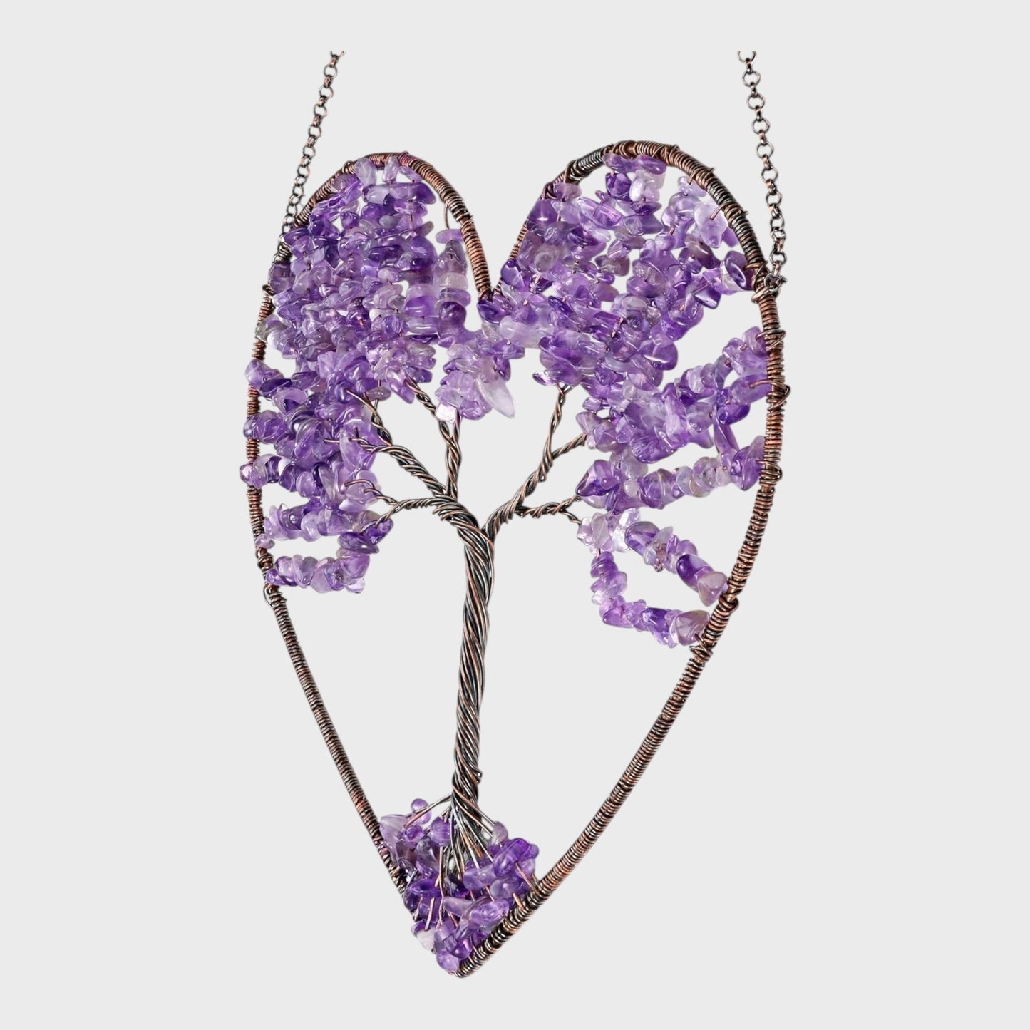 Jovivi Amethyst Crystal Hanging Tree of Life Ornament