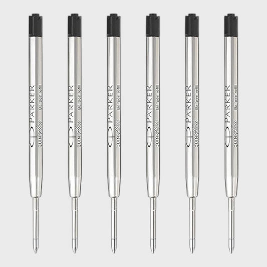 Parker Ballpoint Pen Refills - Black Quink Flow - 6 Pack