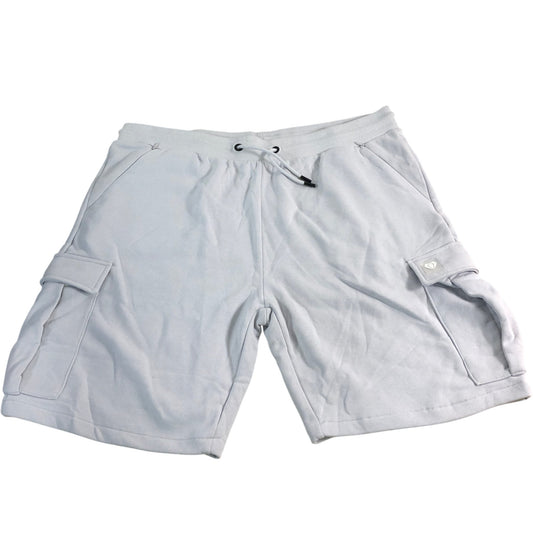 BORN RICH Cargo Shorts XL Men's Light Grey Cotton Blend Elastic Waist