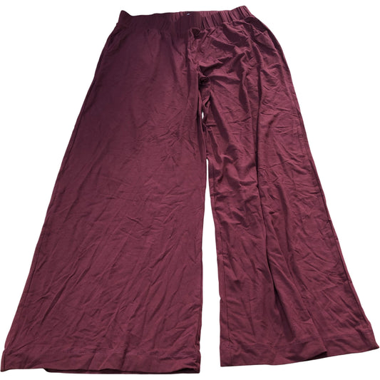 Baukjen Wide Leg Trousers Size 12 Women’s Burgundy Stretchy Comfort Fit