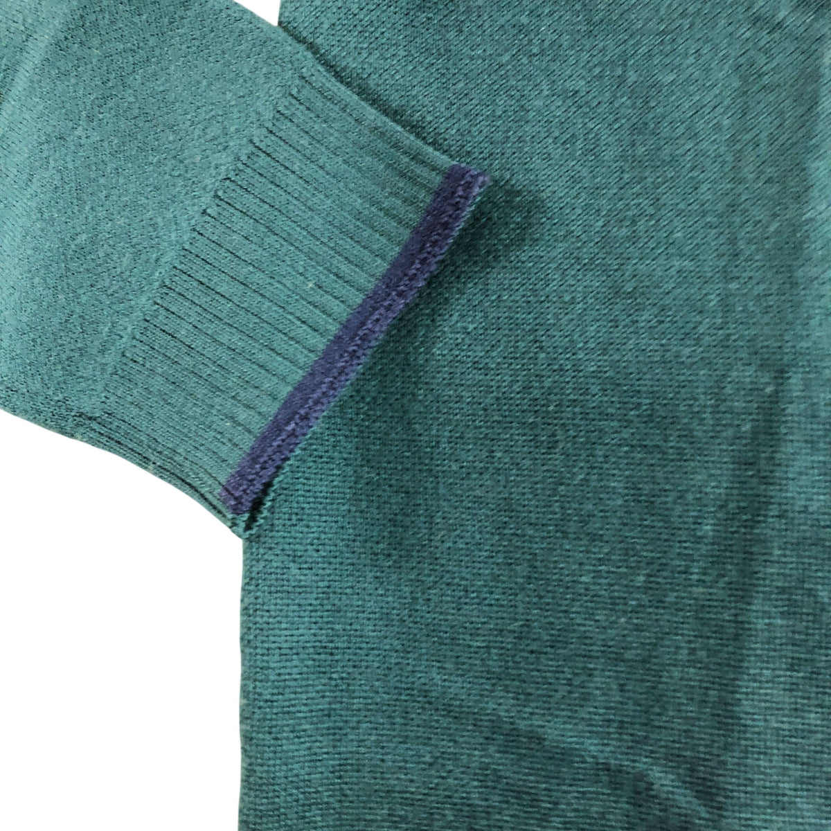 Zip Neck Sweater Size XL Men's Emerald Green Merino Wool Knit Jumper
