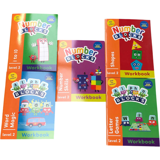Alpha Blocks Number Blocks Activity Workbook Set Level 2 With Stickers 5 Books