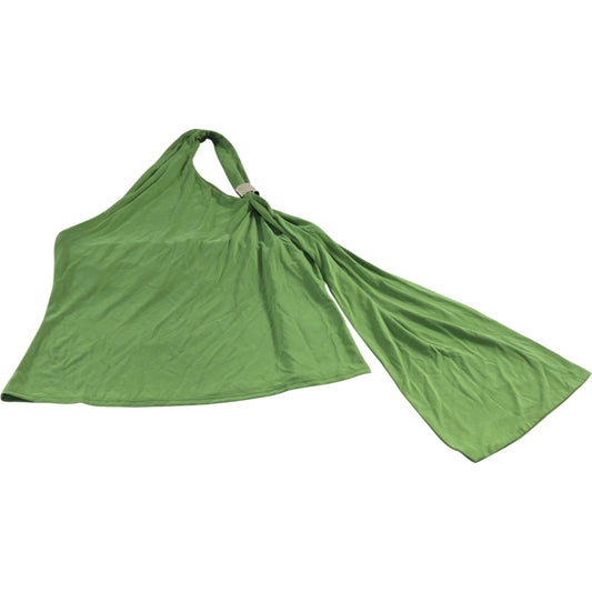 River Island Green Scarf Neck Trim Top - Size Large