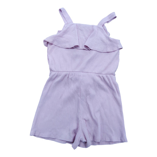 River Island Girls Pink Striped Playsuit 7-8Yrs Summer Ruffle Sleeves