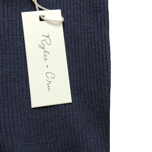 Rylee & Cru Ribbed Leggings 3-6 Months Girls Navy Scalloped Hem
