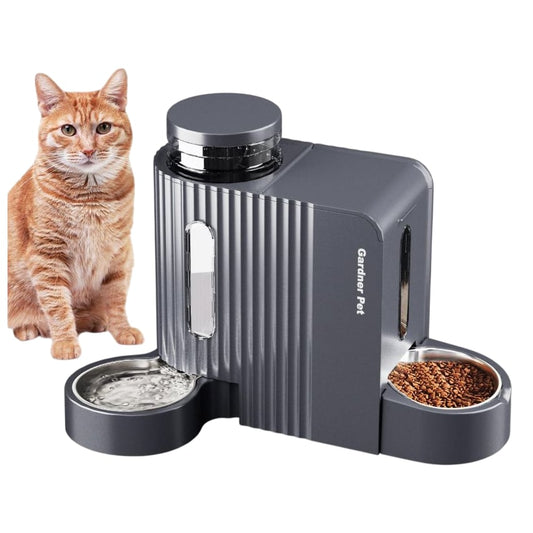 Gardner Pet Automatic Water And Food Dispenser 3L Dark Grey Pet Bowl