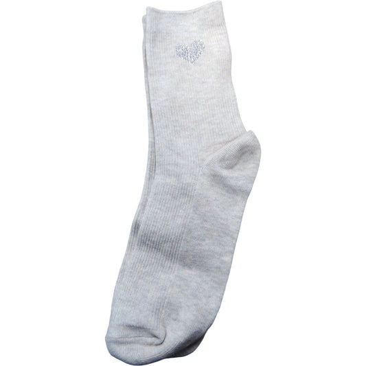 Women's New Heart Design Ankle Socks Size 3-7 Soft Beige Cotton Blend
