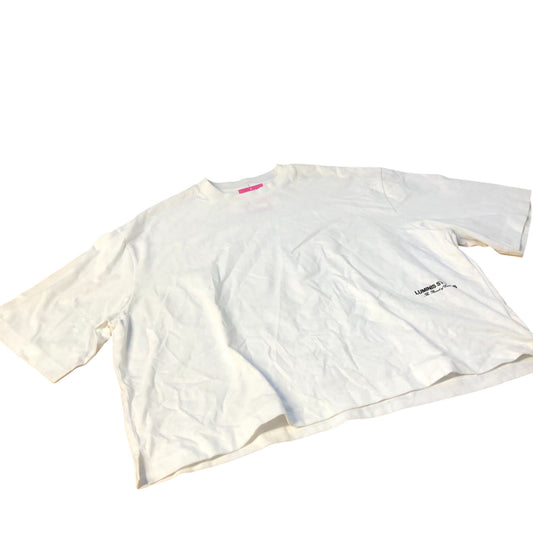 River Island Luminis Studios T-Shirt Men's White Casual Boxy Fit Medium