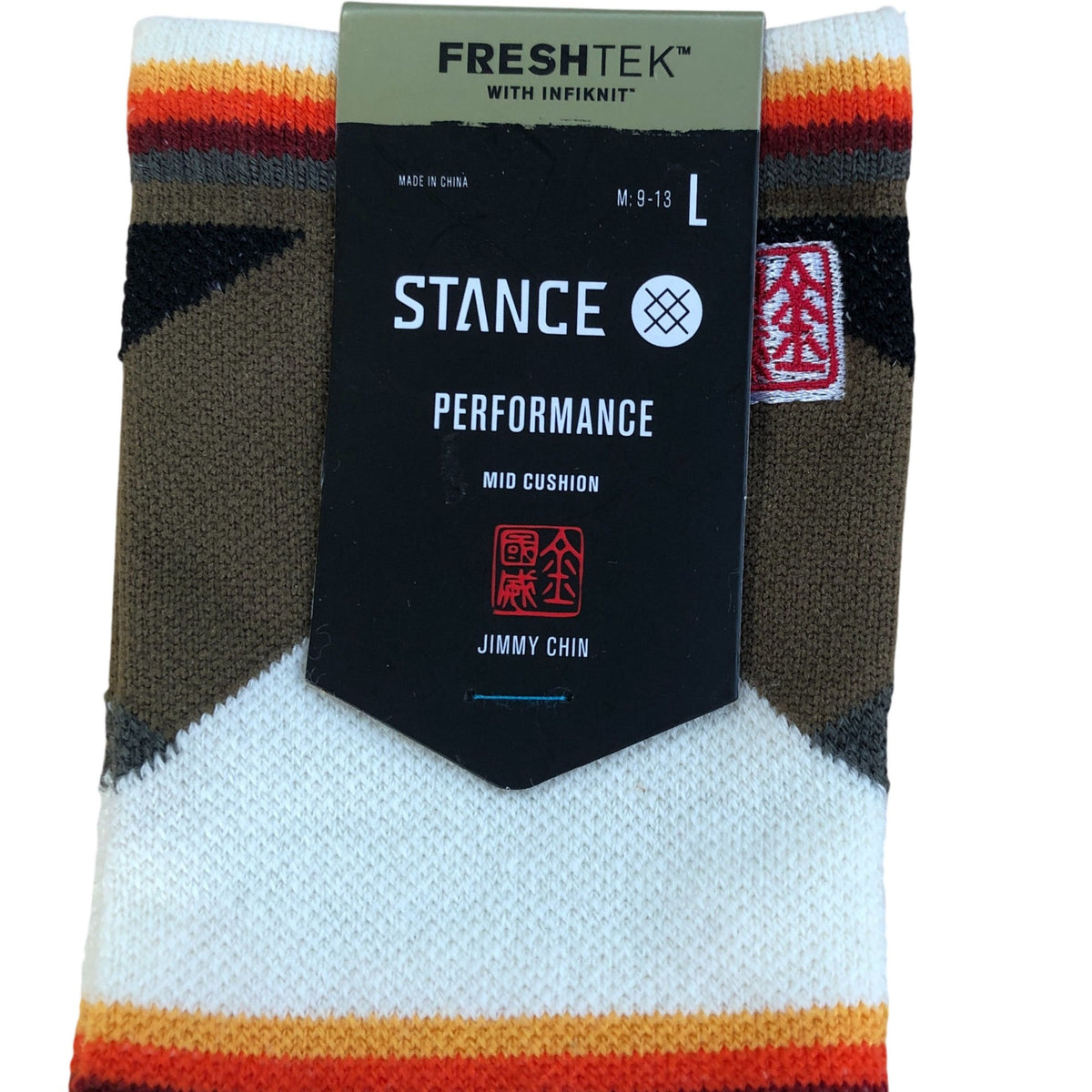 Stance Jimmy Chin Merino Wool Crew Hiking Socks FreshTek Red Black