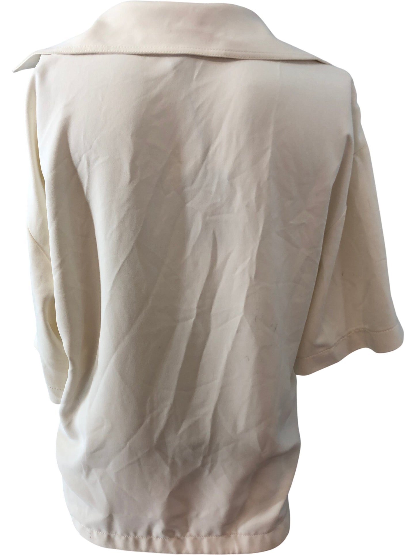 River Island Studio Summer Top UK8 Women's Cream Polo Style 100% Polyester