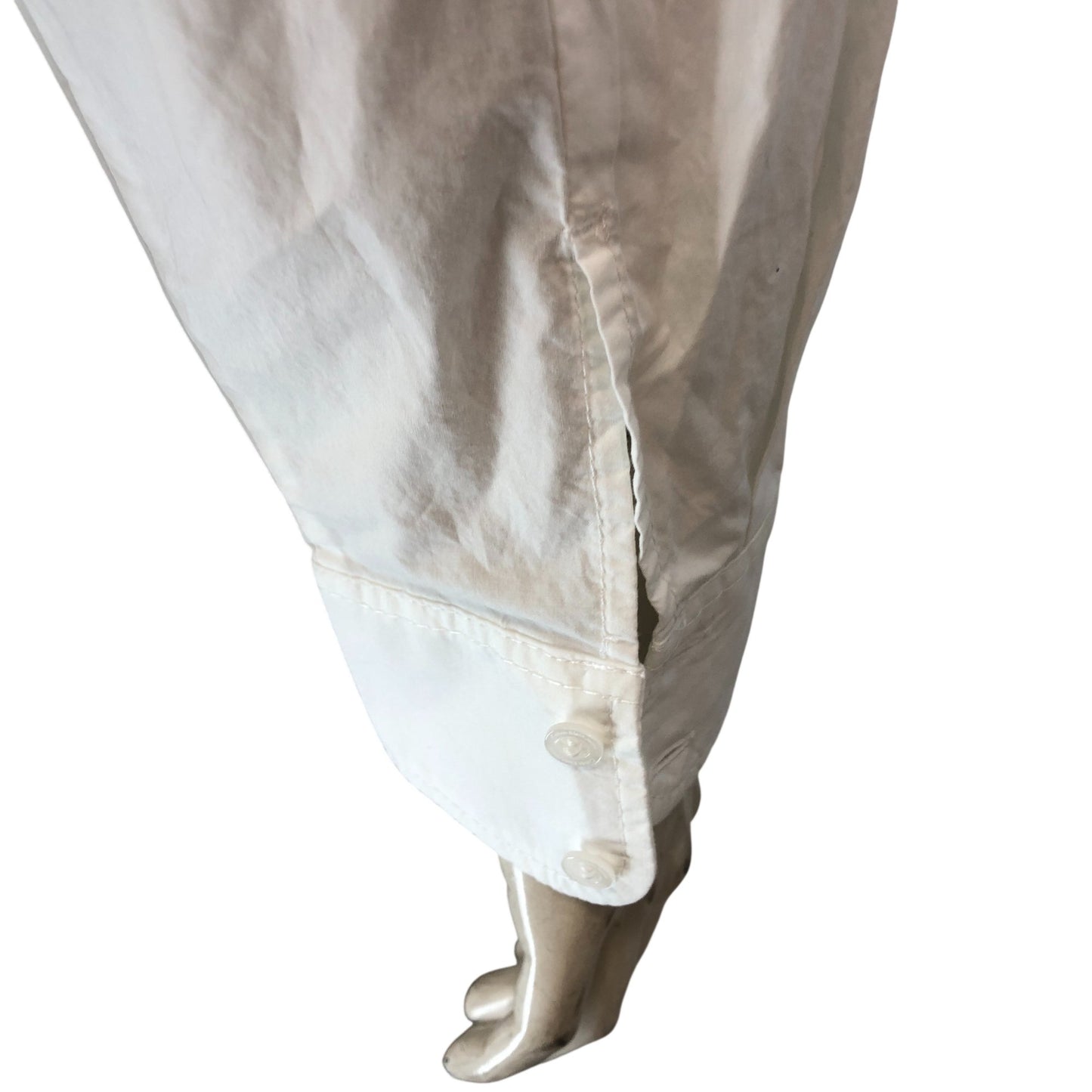 Calvin Klein Jeans Cropped Shirt M Women's White Long Sleeve Casual Cotton