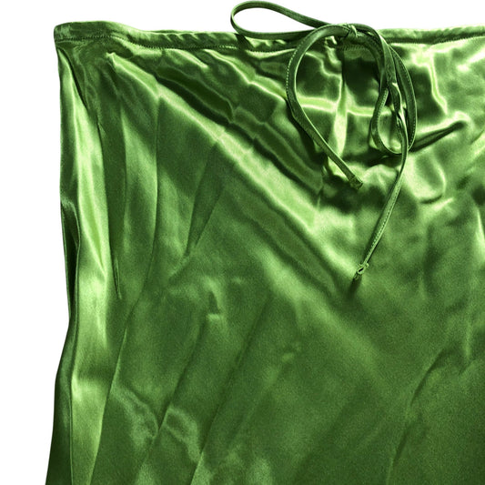 River Island Green Maxi Skirt UK14 Women's Viscose Tie Waist