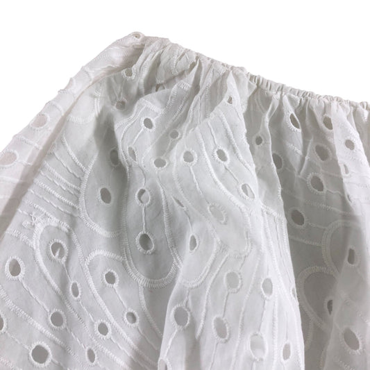 River Island White Cotton Skirt UK18 Women's Embroidered Eyelet