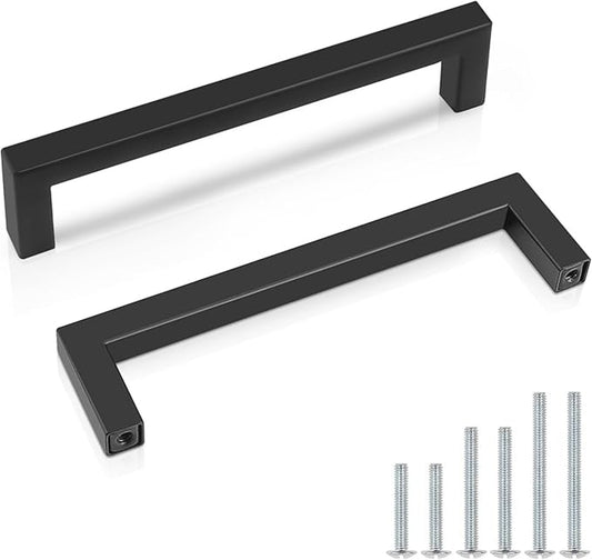 PinLin Matte Black Cabinet Handles Set Modern Design 30 Pack