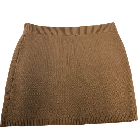 River Island Women's Camel Knitted Skirt Size L Stylish Warm Casual Wear