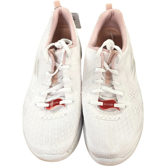 Skechers Go Walk Arch Fit UK5.5 Women's White Pink Trainers Shoes Comfort