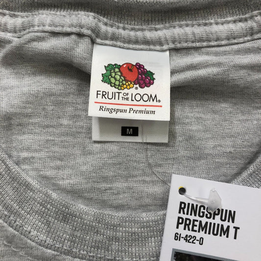 Fruit Of The Loom Ringspun Premium T-Shirt M Men Heather Grey Short Sleeve