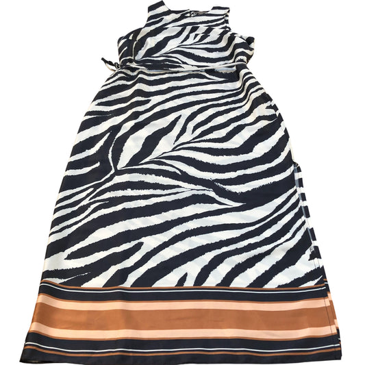 Branded Women's Zebra Print Midi Dress UK12 Sleeveless Polyester Chic Style