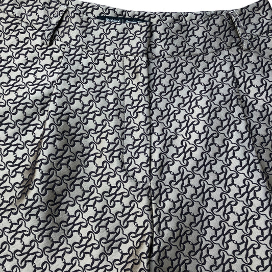 River Island Women's Shorts UK12 Brown Patterned Polyester Viscose