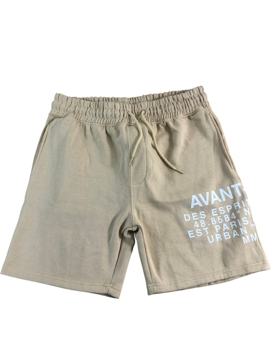 AVANT GARDE Men's Shorts L Beige Elastic Waist Casual Cotton Blend Urban Style