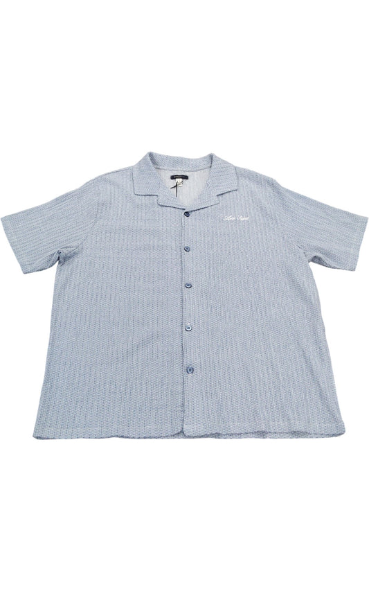 River Island Men's Casual Short Sleeve Shirt Size XL Blue