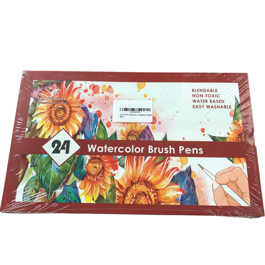 MAIKEDDEPOT 24 Watercolour Brush Pens Blendable Non Toxic Easy Washable Art Set