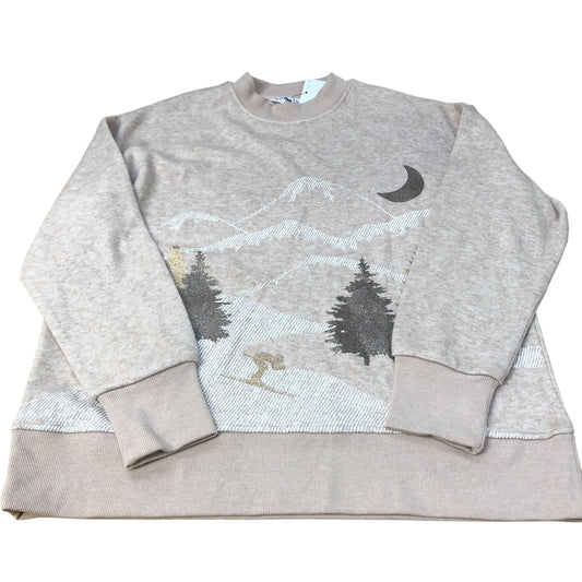 Sweatshirt Women’s Glitter Mountain Design Size L Casual Long Sleeve
