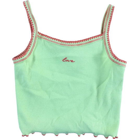 River Island Casual Lime 5-6 Years Girls Love Ribbed Tank Top