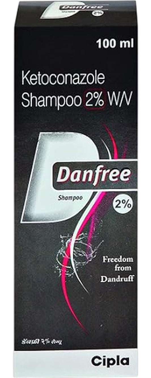 CIPLA Danfree Ketoconazole Shampoo 2% W/V 100ml Anti Dandruff Treatment