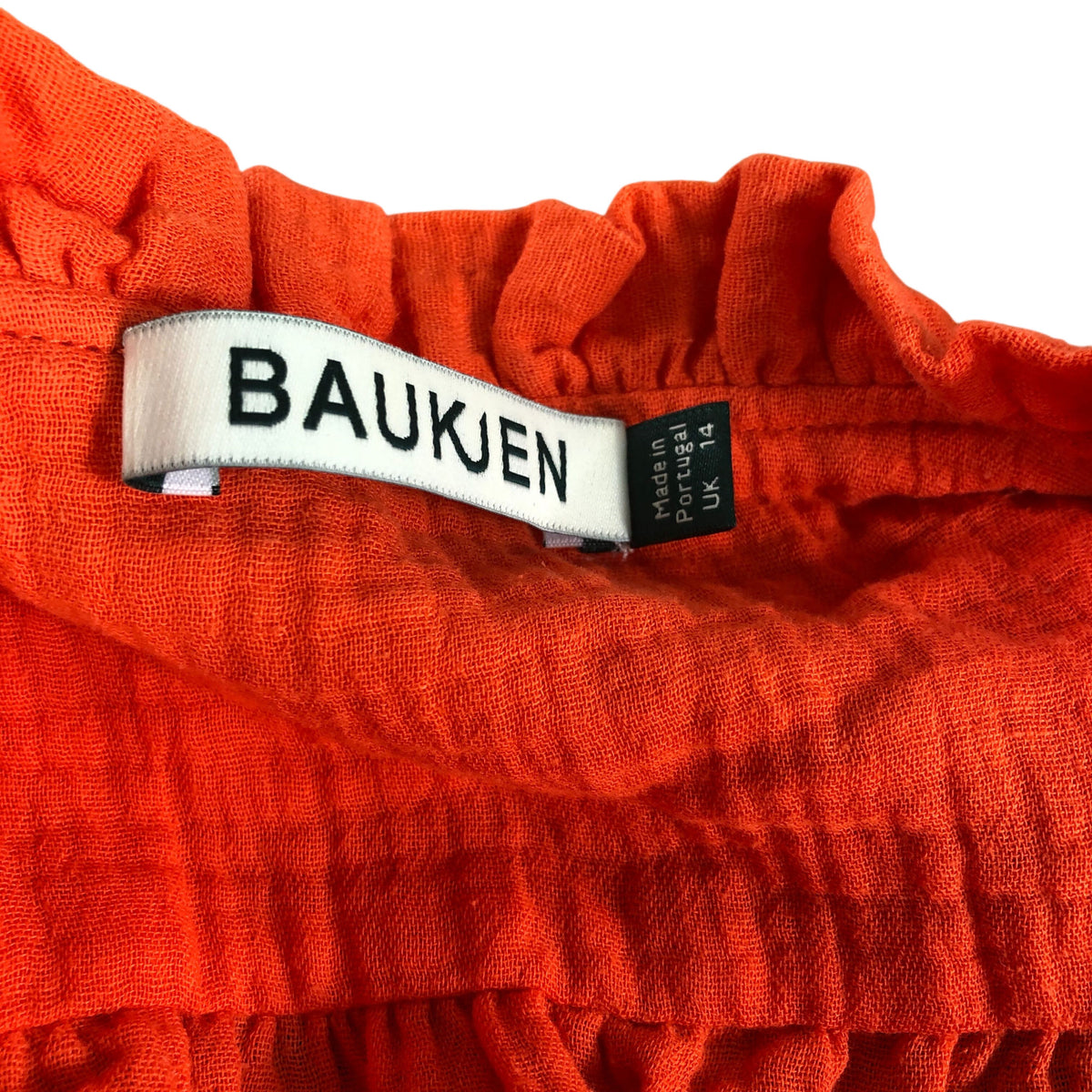 Baukjen Short Sleeve Button Up Blouse Bright Orange Size 14